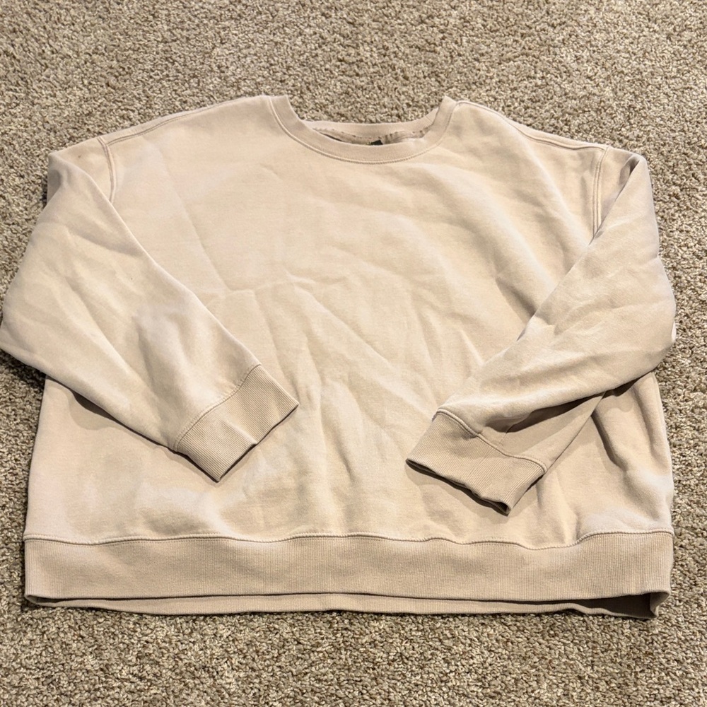 Women's Crewneck Sweatshirt in Light Beige, XXL (20)